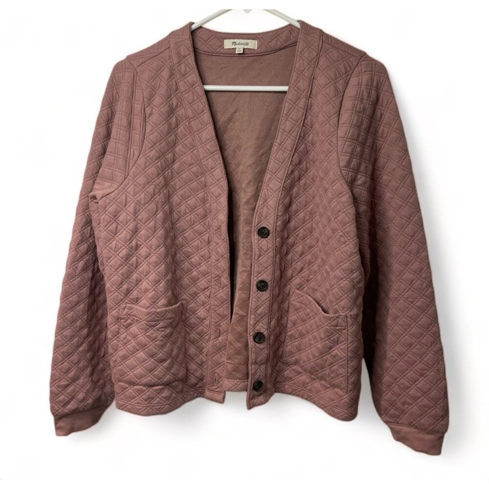 Madewell Womens Quilted Button-Up Cardigan Sweatshirt Small